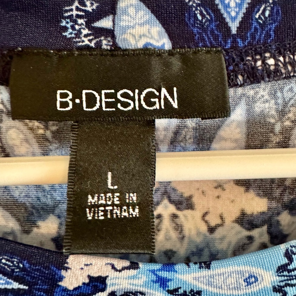 B-Design Blue and White Patterned Dress - Picture 4 of 6
